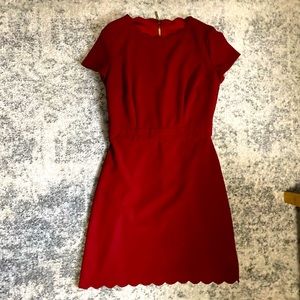 B.Darlin Red Cocktail Dress with Scallop Details | Size 5/6 (Fits like Small)